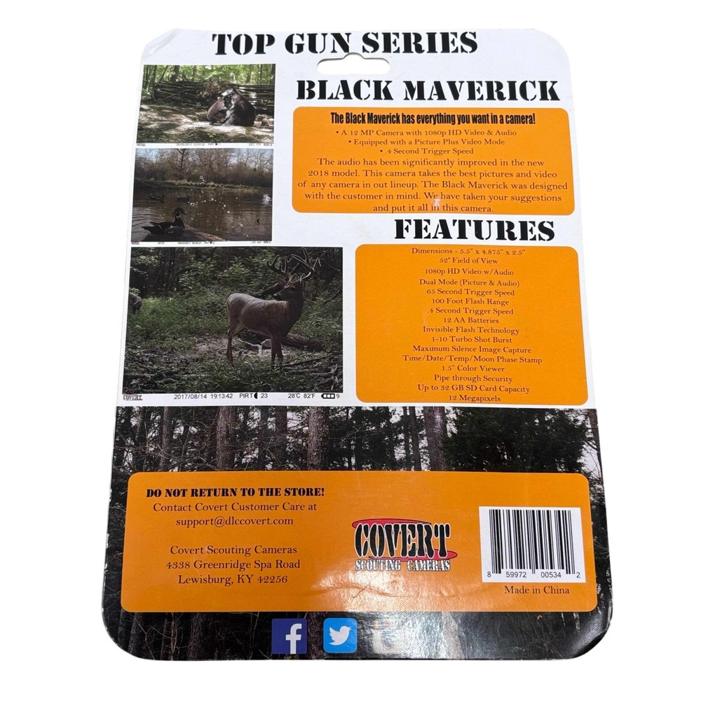 Covert Scouting Cameras Black Maverick 12 Megapixel Trail Camera