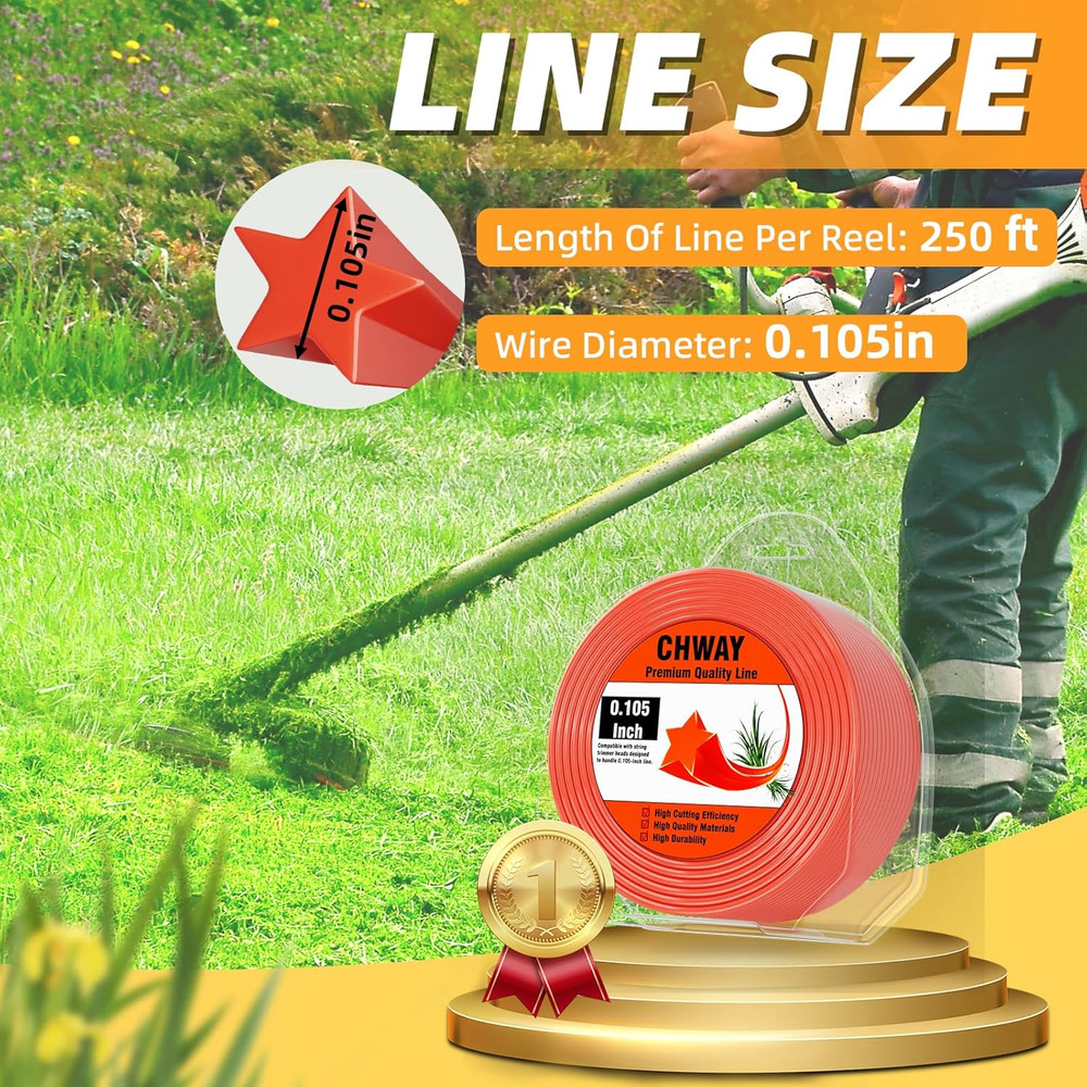 .105 Trimmer Line 120ft Heavy Duty String for Eater Lawn Edge & Thick