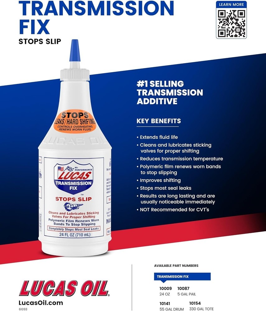 Preventative Maintenance with Lucas Transmission Fix 24oz - Boost Shifting Ease