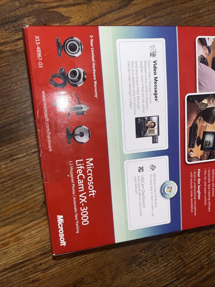 New! Microsoft LifeCam VX-3000 Webcam Model No:1076 (68A-00007) Computer Camera