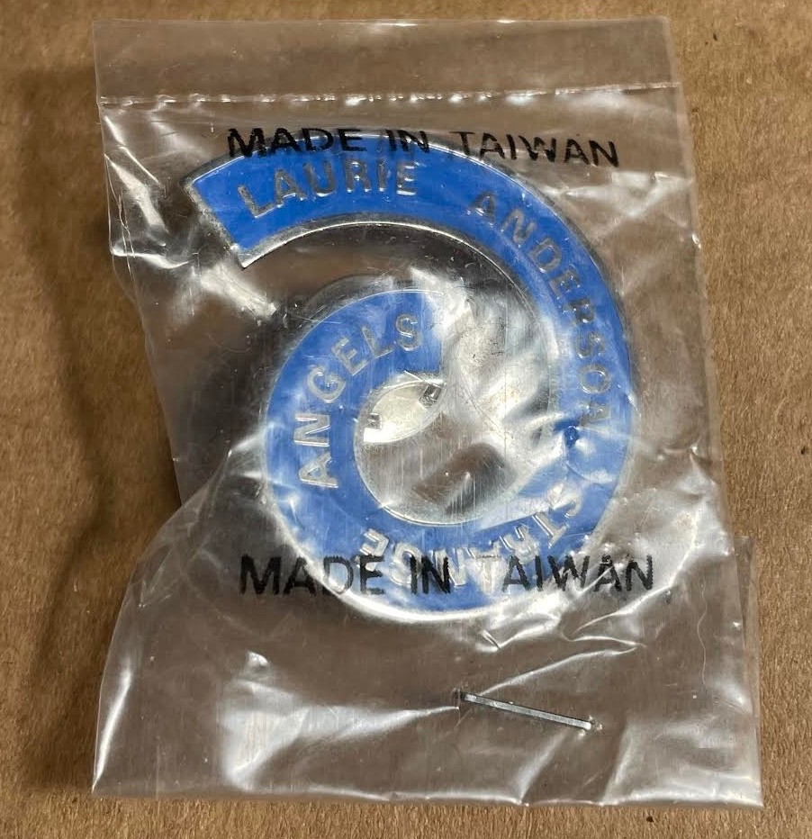 Laurie Anderson - Strange Angels ULTRA RARE promo lapel pin (SEALED) - 1.25"