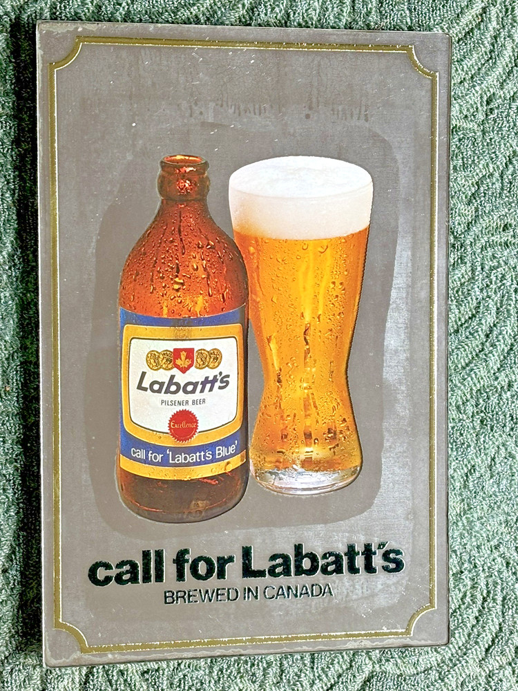 Vintage Labatts Beer Mirror Sign