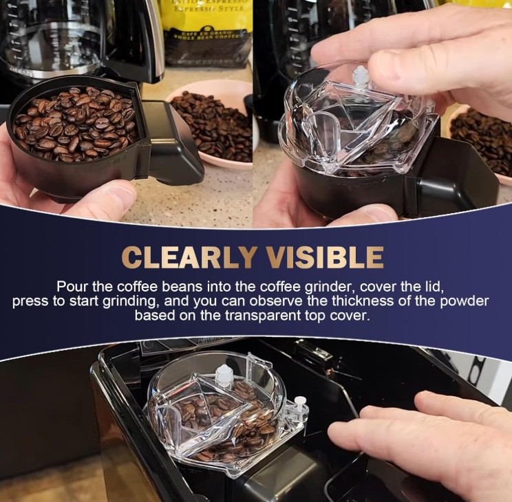 Replacement for Cuisinart Coffee Maker Clear Replacement Grinder Assembly Lid DG