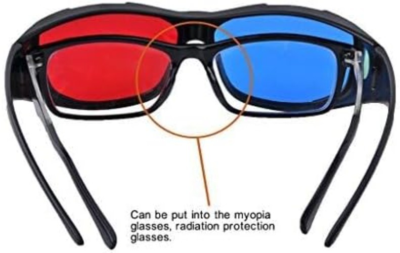 Lightweight Red Blue 3D Glasses with Protective Case for Comfortable Viewing