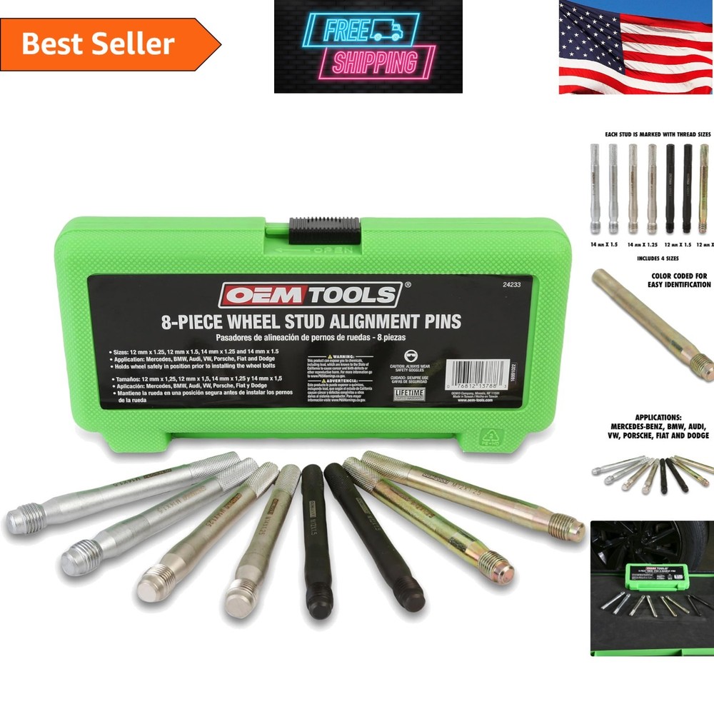 Complete 8-Piece Wheel Stud Tool Set - Easy Fit for Foreign & Domestic Models