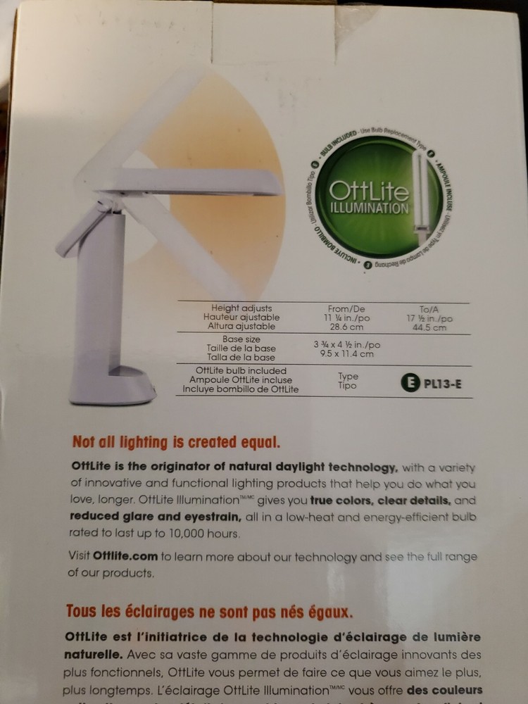 OttLite Folding Task Table Lamp White
