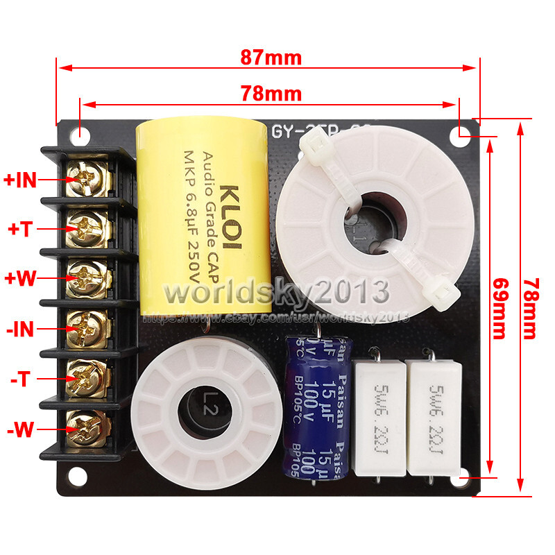 2pcs 100W 2 Way Speaker Frequency Divider Aplifier Crossover Loudspeaker Filter