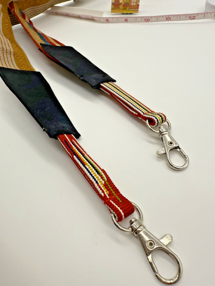Handmade Camera Strap Japanese Shima (Striped) Pattern Neck Strap Antique Obi