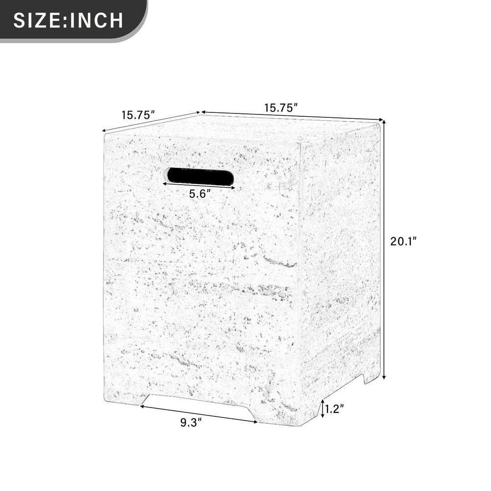 41.9'' Rectangular Outdoor Fire Pit & Propane Tank Stand Set