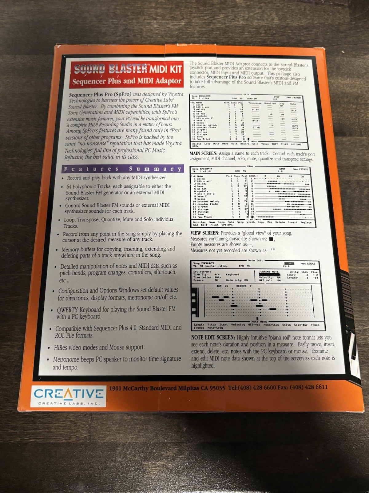 Creative Labs Inc. Sound Blaster Midi Kit Sequencer Plus Pro New Open Box