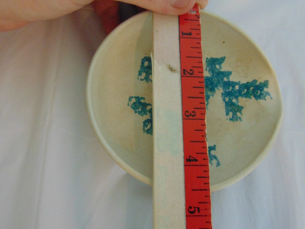Small Clay Ashtray With A Blue Design