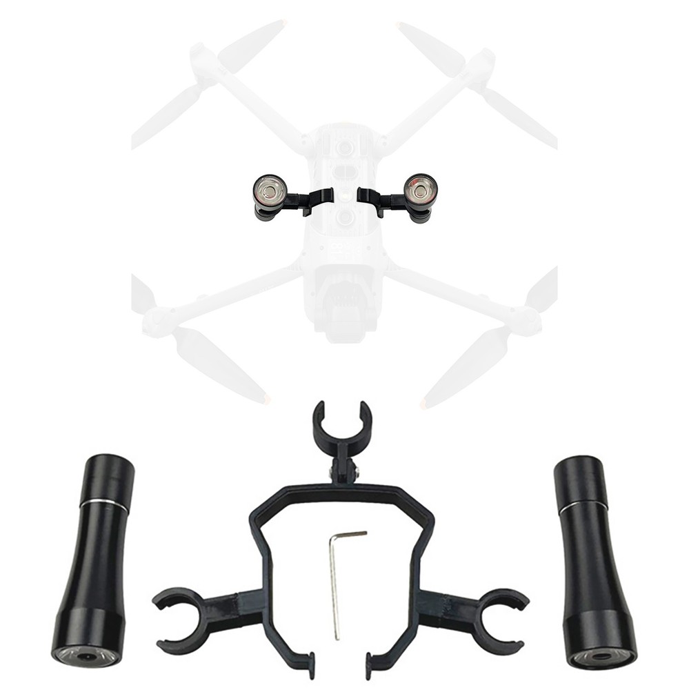 2 Pcs Black Flashlight With Bracket & Wrench Durable For DJI Air 3 Drone