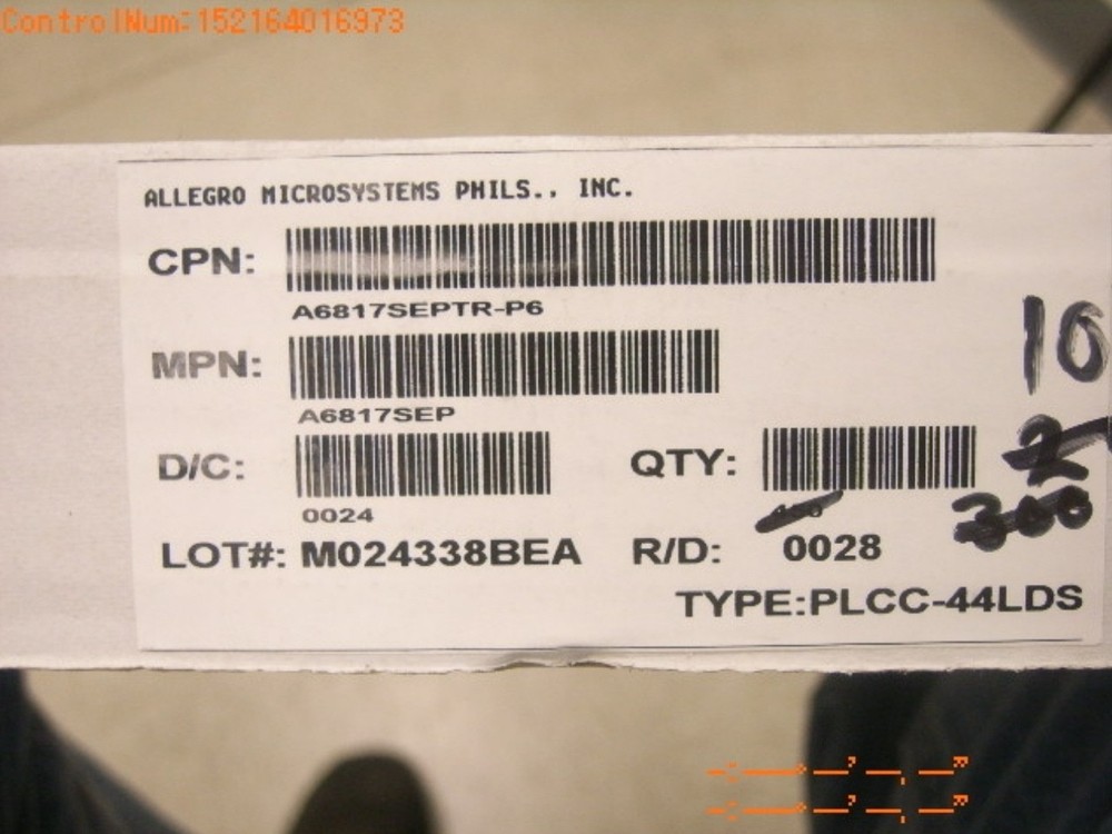 ALLEGRO A6817SEPTR Decoder Based Peripheral Driver, 0.6A, CMOS, PQCC44 ( 5 QTY