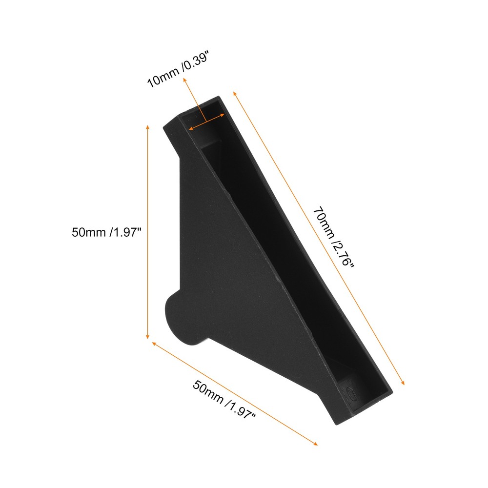 20Pcs Corner Protectors 10x70mm Plastic Triangle Corner Guards Cushion, Black