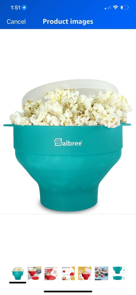 Original Salbree Microwave Popcorn Popper, Silicone Popcorn Maker, Collapsible
