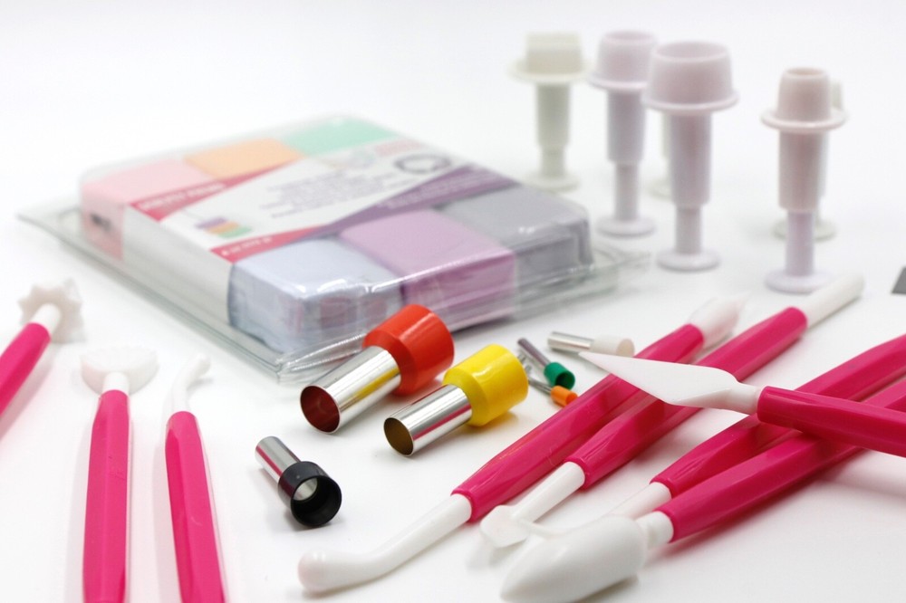 Polymer Clay Tools & Cutters Bundle Kit - Texturing / Blade / Sculpey Premo