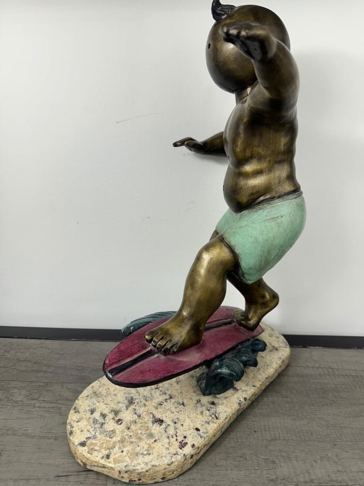 MAIKER BRONZE SCULPTURE " SURFER " SIGNED AND NUMBERED