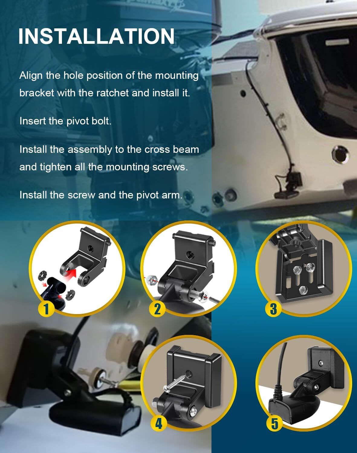 For Humminbird 740093-1 Transducer Mount MHX XNT Hardware Transom Mount Bracket-