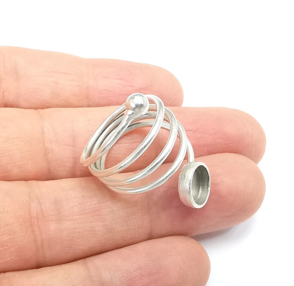Wrap Ring Setting Blank Cabochon Mounting Adjustable Resin Ring Base Bezel