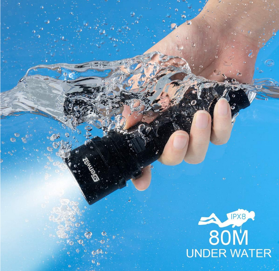 Scuba Diving Flashlight Dive Torch 2000 Lumen Waterproof Underwater XM-L2 LED...
