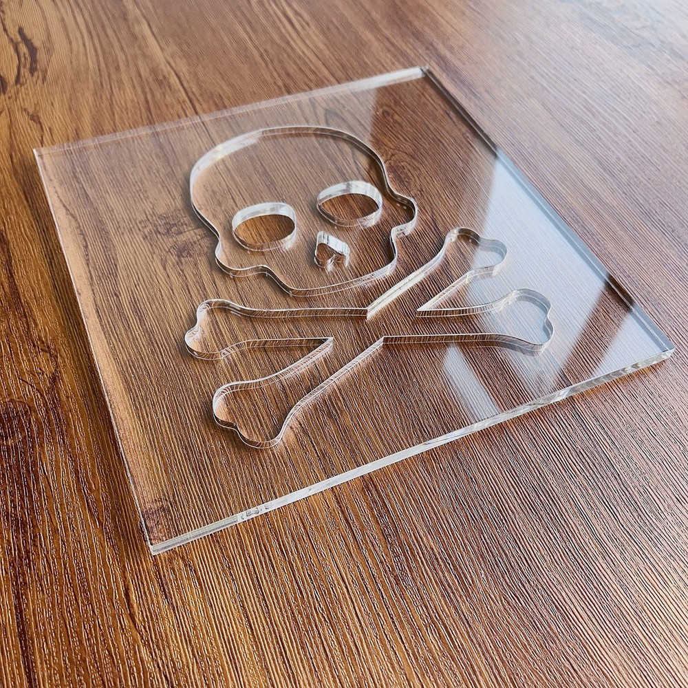 Skull Router Template Clear Acrylic Woodworking Guide Pattern 1 PCS