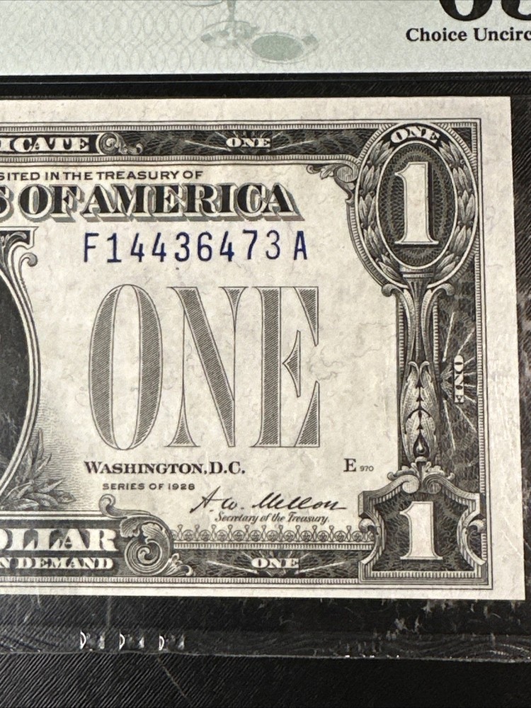 (2) 1928 $1 CONSECUTIVE Silver Certificate 63 EPQ PMG CHOICE UNCIRCULATED