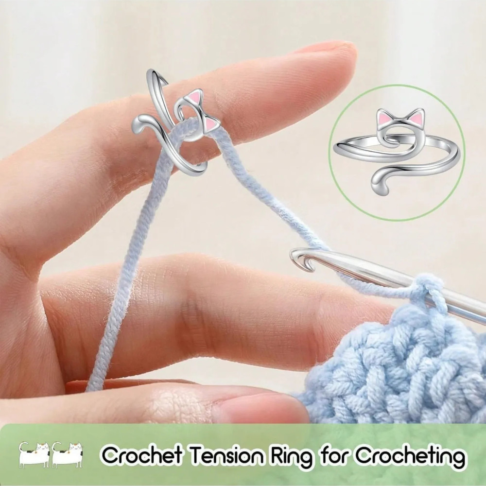 3Pcs Crochet Tension Ring Hook Ring Yarn Guides Crochet Ring Knitting Loop Gift
