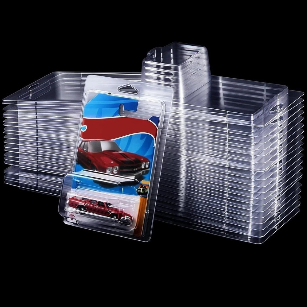 24Pack Clear Protector Case Plastic Display Fit For Hot Wheels & Matchbox Basic