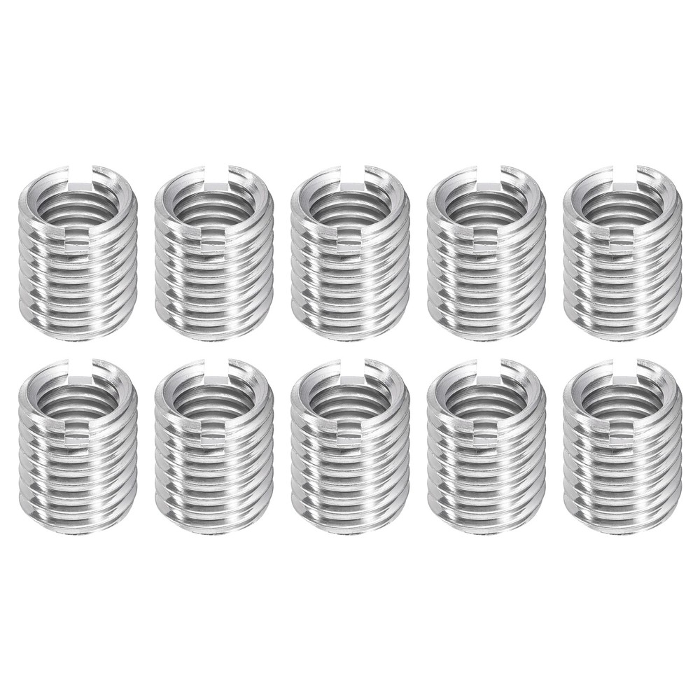 10Pcs Threaded Inserts, M8-1.25x12 & M10-1.5x12 Thread Repair Insert