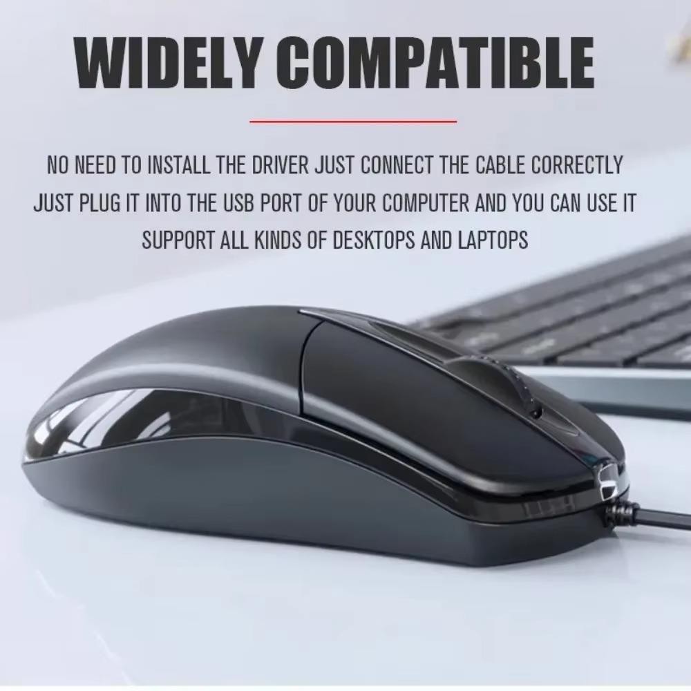USB 2.0 Optical Wired Scroll Wheel Mouse PC Laptop Notebook Desktop Black Mice*