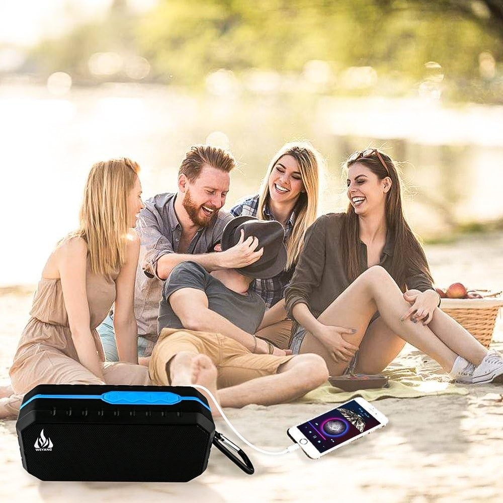 WEYANG Portable Bluetooth Speaker,IP65 Waterproof Wireless black