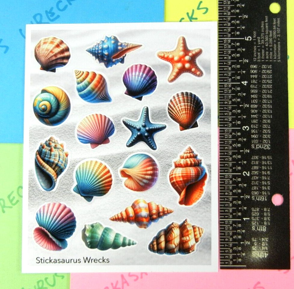 Seashells & Starfish Sticker Sheet