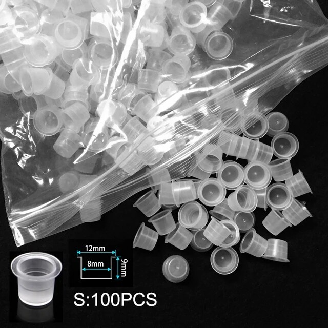 Microblading Tattoo Ink Cups Permanent Makeup Pigment Clear Holder Container Cap