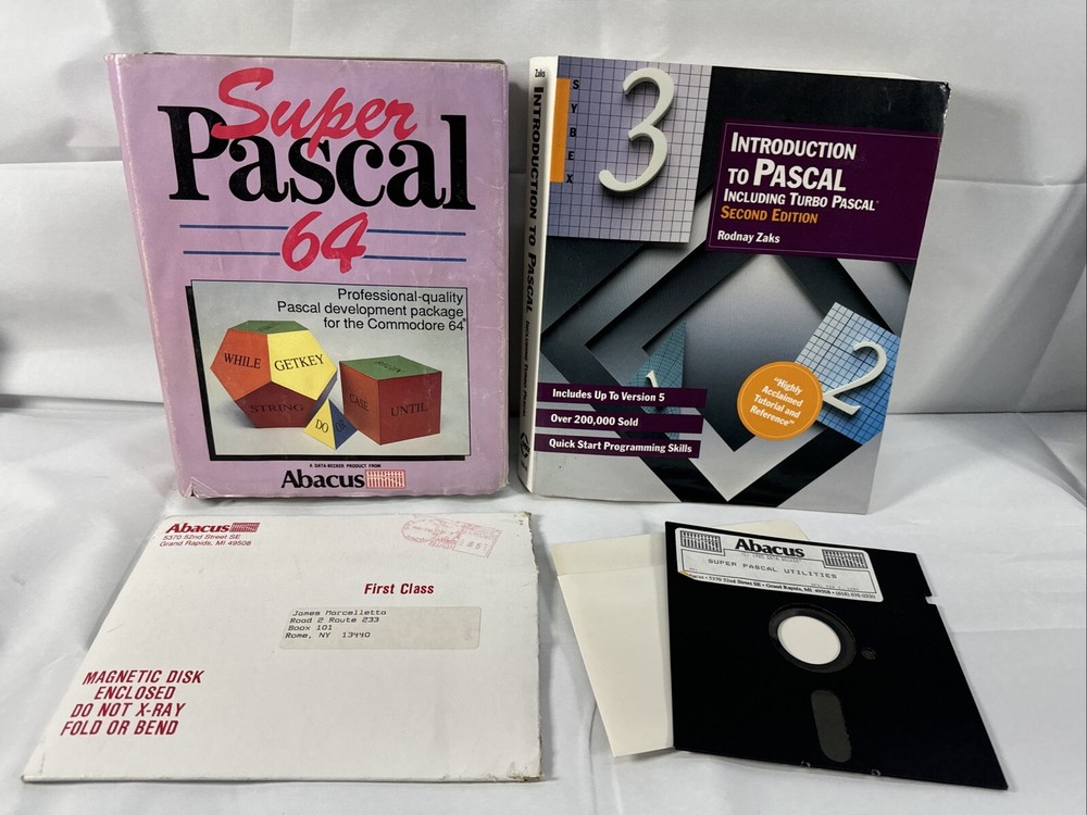 Super Pascal 64 Commodore 64 C64 Abacus Compiler Manual Book Very Rare Untested
