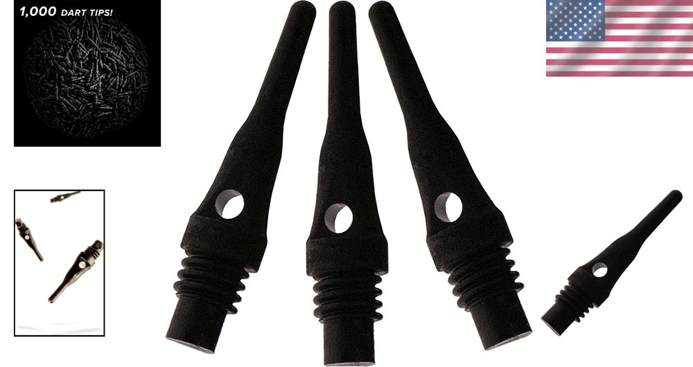 Tufflex S.S. 2BA Super Short Soft Tip Dart Points - 1000 Pack for Max Durability