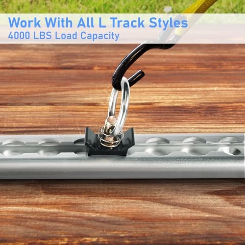 12 Pack L Track Tie Down O Ring Accessories - Black & Silver