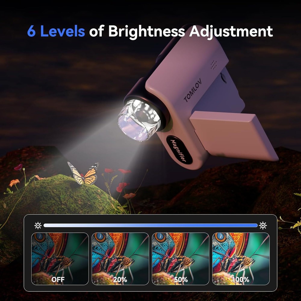 TOMLOV Digital Microscope Pocket Handheld USB Microscope 1000x Zoom 1080P Camera