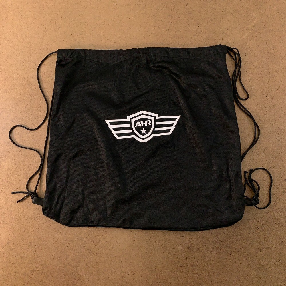 AHR Black White Logo Motorcycle Helmet Drawstring Bag New