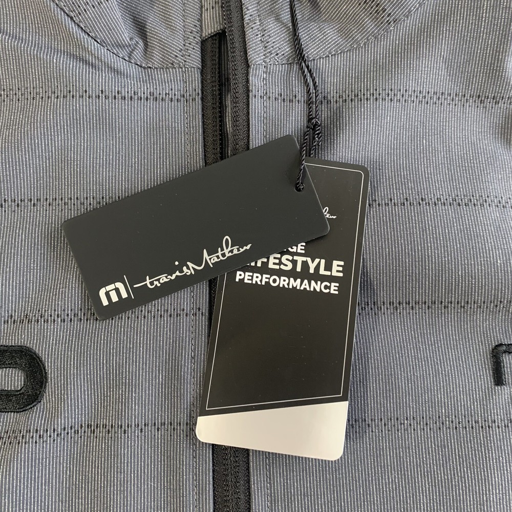 TRAVIS MATHEW Gray Mesh Lined Full Zip Performance Golf Jacket SZ XL Logo