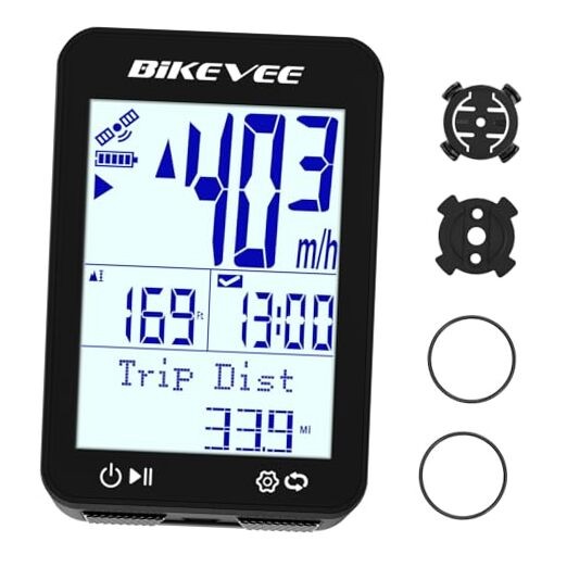 GPS Speedometer & Odometer - Wireless Bike Computer, Black-A【Standard Mount】