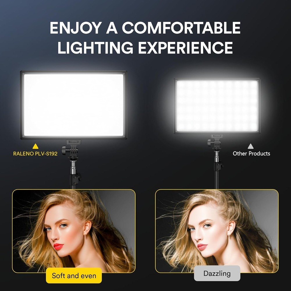 Rechargeable LED Video Light with Adjustable Brightness and Color Temperature