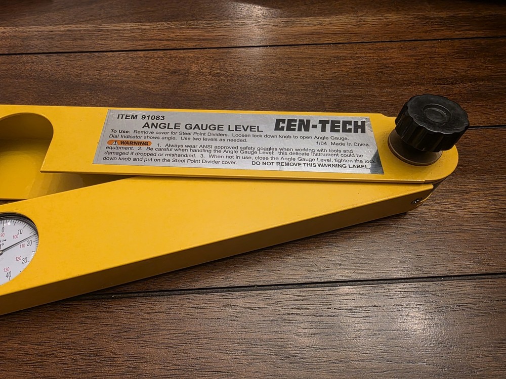 Cen-Tech Angle Gauge Finding Level Protractor Industrial Grade Surveying Tool