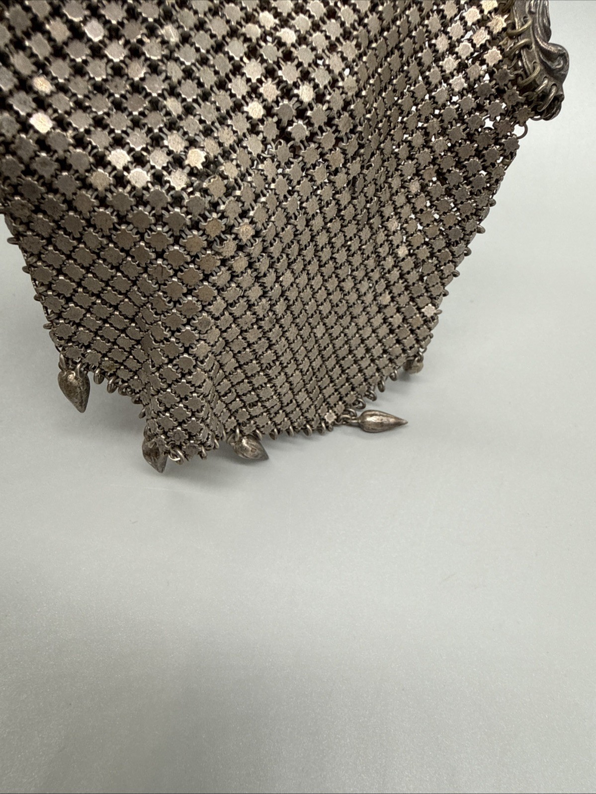 Amazing Antique Art Nouveau German Silver Purse Pouch Mesh Chainmail NICE