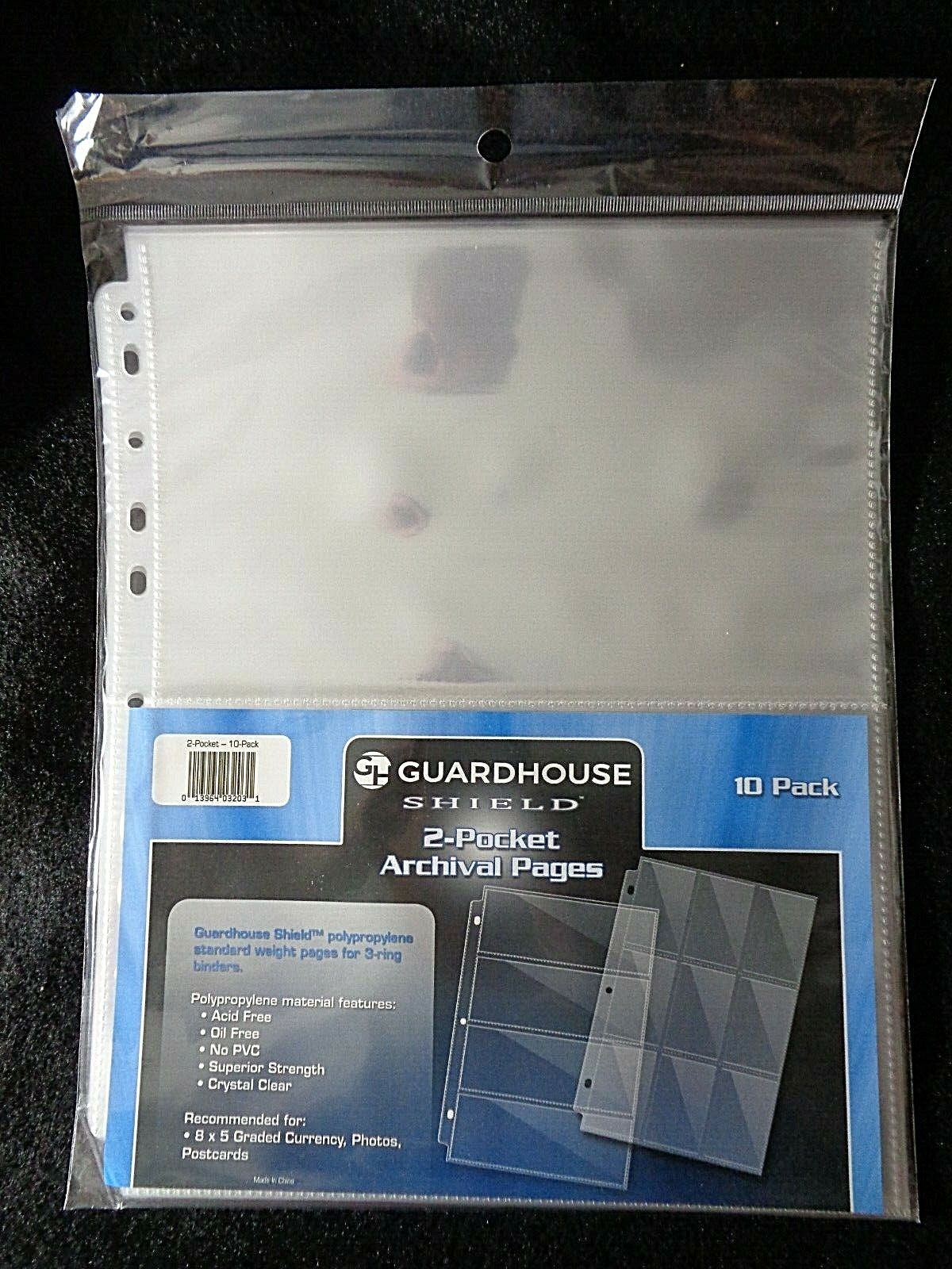 1 Pack of 10- 2 Pocket 8x5 Vinyl Note Book Pages. For Graded Currency,