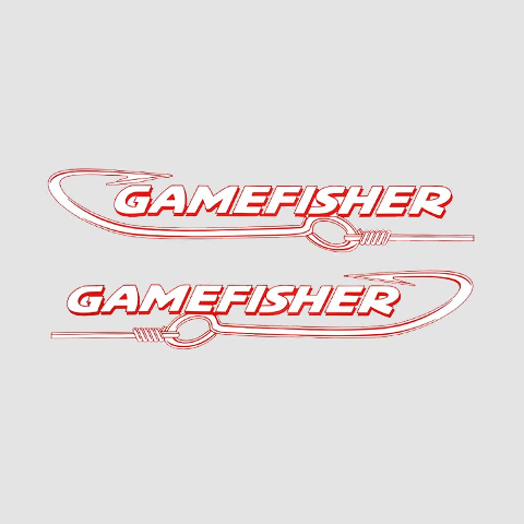Sears Gamefisher Boat Decals | Red 22 1/2 Inch (Set)