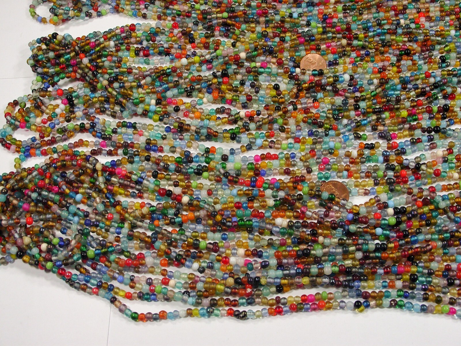 30 Strands 36" India Handmade Assorted Color Glass Beads Wholesale Bulk (CT-52)