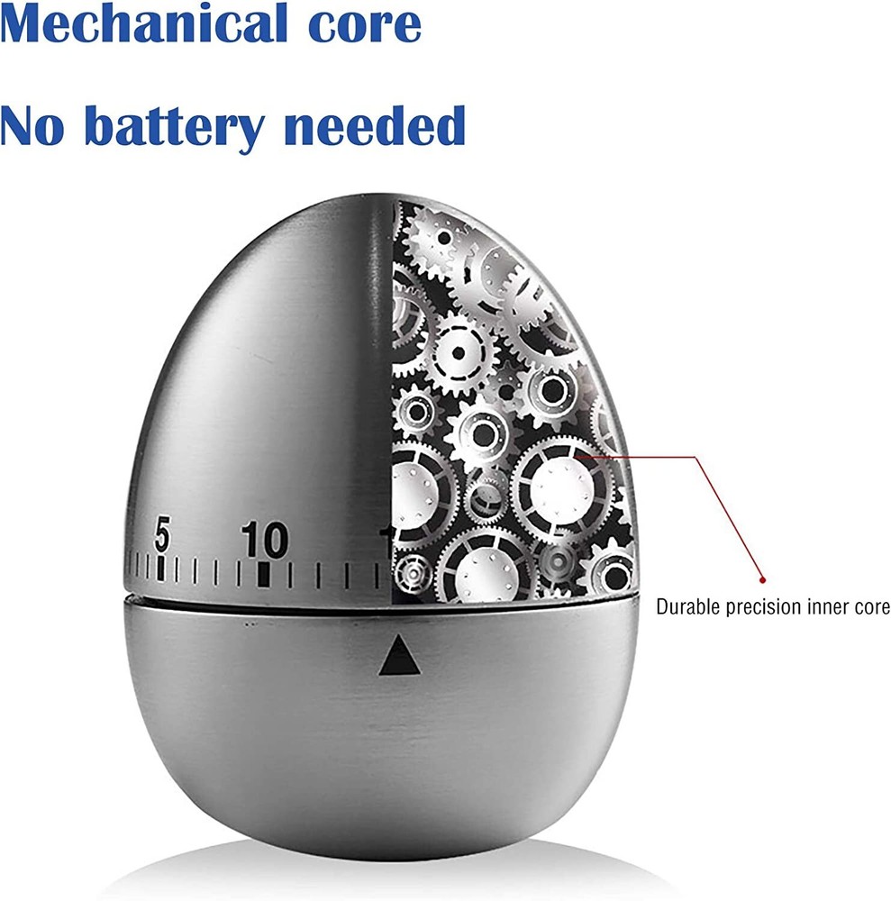 Egg Shape Timer 60 Minute Cute Timer for Kitchen Exercise Learn Cooking