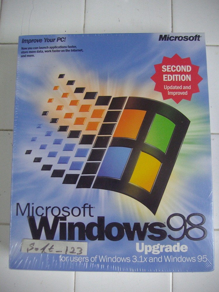 MICROSOFT WINDOWS 98 SECOND EDITION UPGRADE OPERATING SYSTEM MS WIN 98 SE=SEALED