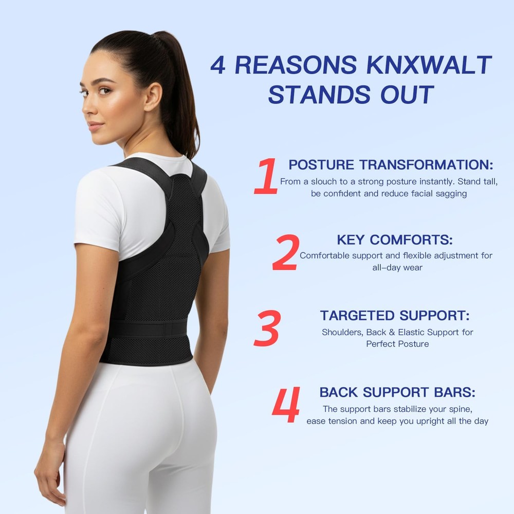 Posture Corrector for & Men, Back Brace Straightener with Adjustable , for Ne...