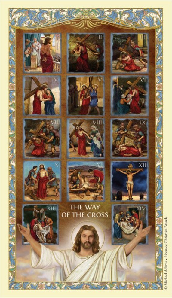 Laminated Stations of the Cross Prayer Holy Card for Lent Catholic Christian
